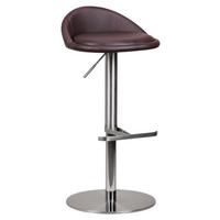Barhocker höhenverstellbar Mit Lehne Lederlook Braun - Silberfarben/Braun, MODERN, Textil/Metall (43/54-79/43cm) - MID.YOU