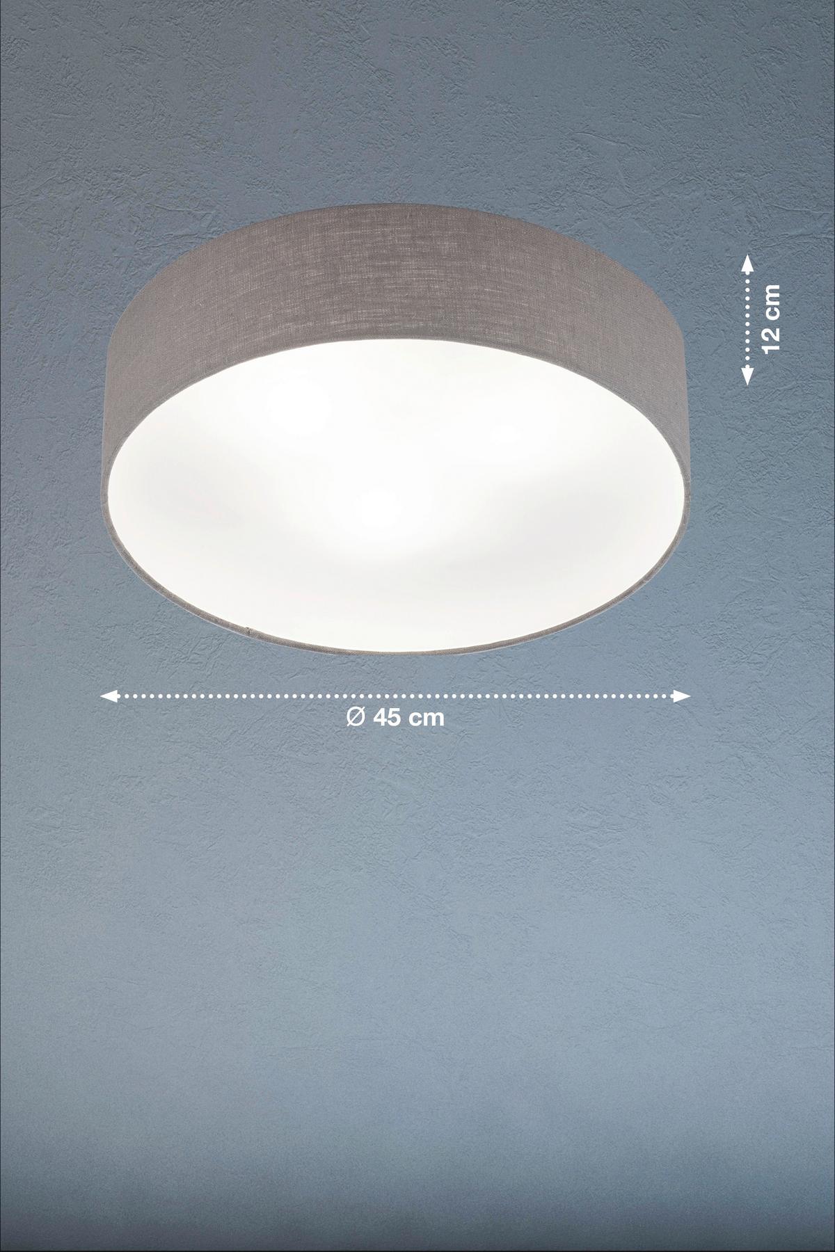Deckenleuchte 21258 Maat - Weiß/Grau, Basics, Glas/Textil (45/10cm) - Fischer & Honsel