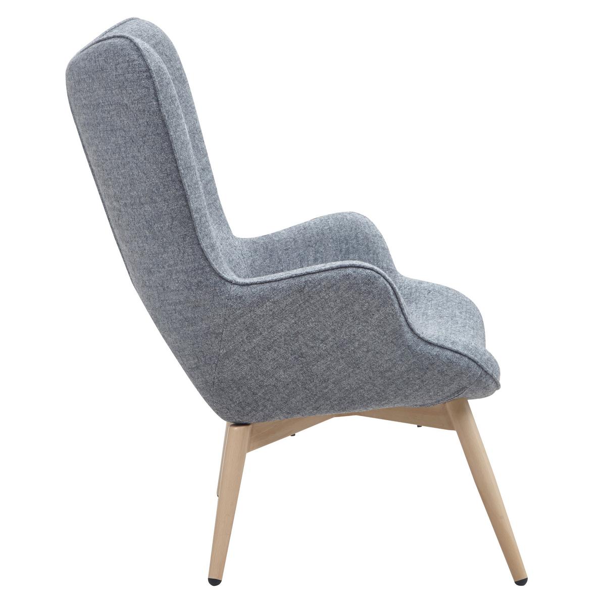 Sessel Grau B: 80 Cm - Eichefarben/Grau, MODERN, Textil (80/92/99cm) - Livetastic