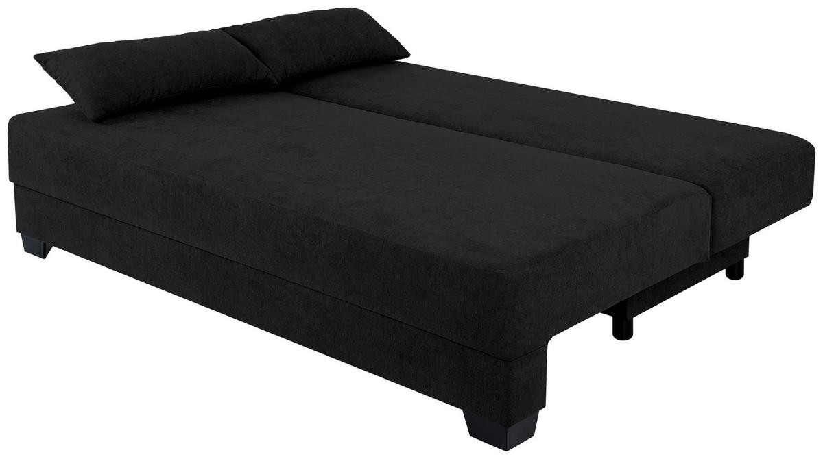 Sofa Mia mit Schlaffunktion Schwarz 200 cm - Schwarz/Rosa, Design, Holzwerkstoff/Textil (200/90/110cm) - P & B