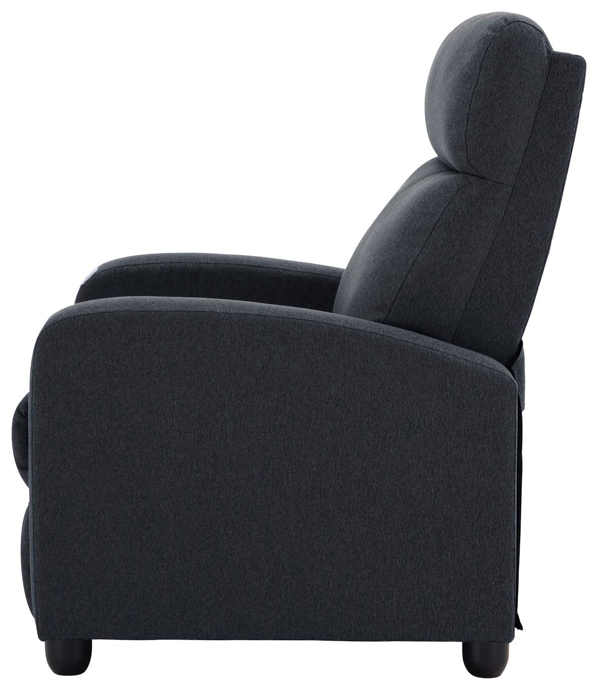 Fernsehsessel Millo Dunkelgrau B: 68,5 cm - Dunkelgrau/Schwarz, Basics, Holz/Textil (68.5/86/100cm) - P & B