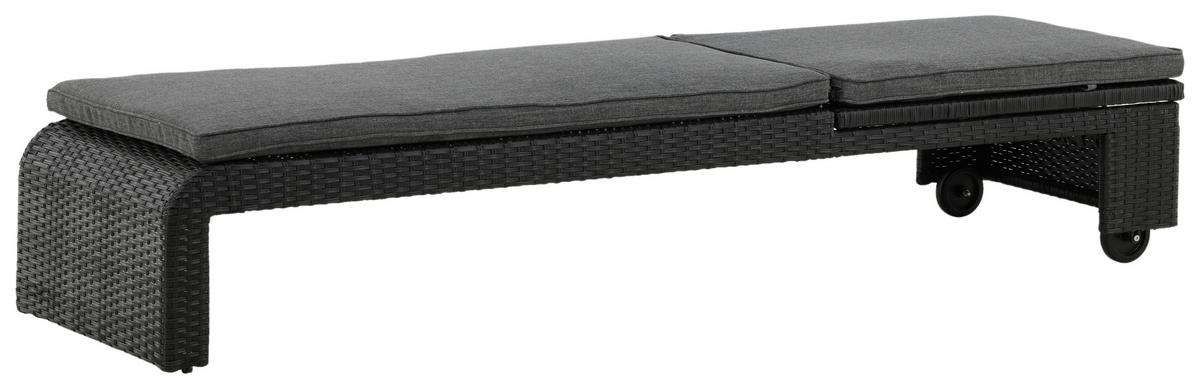 Sonnenliege London Kunststoff verstellbar - Schwarz, KONVENTIONELL, Kunststoff (60/32/196cm) - Gardenson
