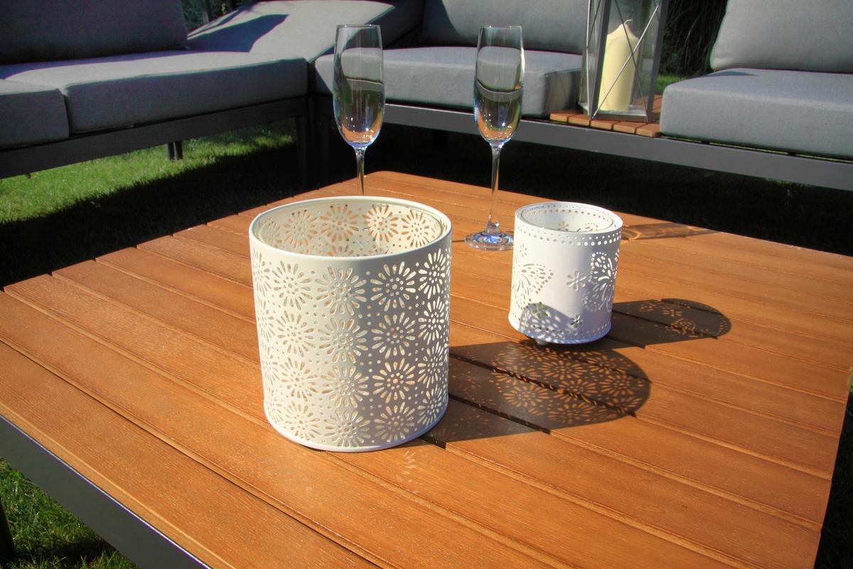 Loungegarnitur 4-Tlg. Paros Holz/Metall/Textil mit Kissen - Anthrazit/Silberfarben, Basics, Holz/Textil (243/68/243cm) - Acamp