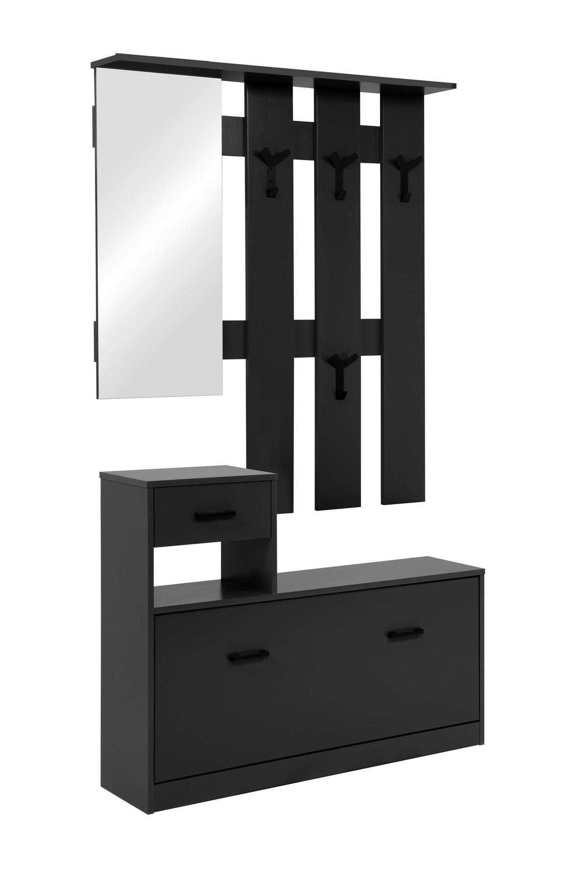 Előszobafal Antracit Garda 41a - antracit, Modern, faalapú anyag (100/180/24,5cm)