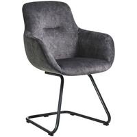 STOLIČKA S PODRÚČKAMI SWING-CHA - čierna/tmavosivá, Basics, kov/textil (62/89/61cm) - Celina Home