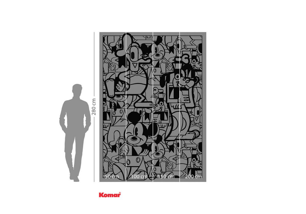 Fototapete Mickey Constructive - Schwarz/Weiß, Trend, Textil (200/280cm)