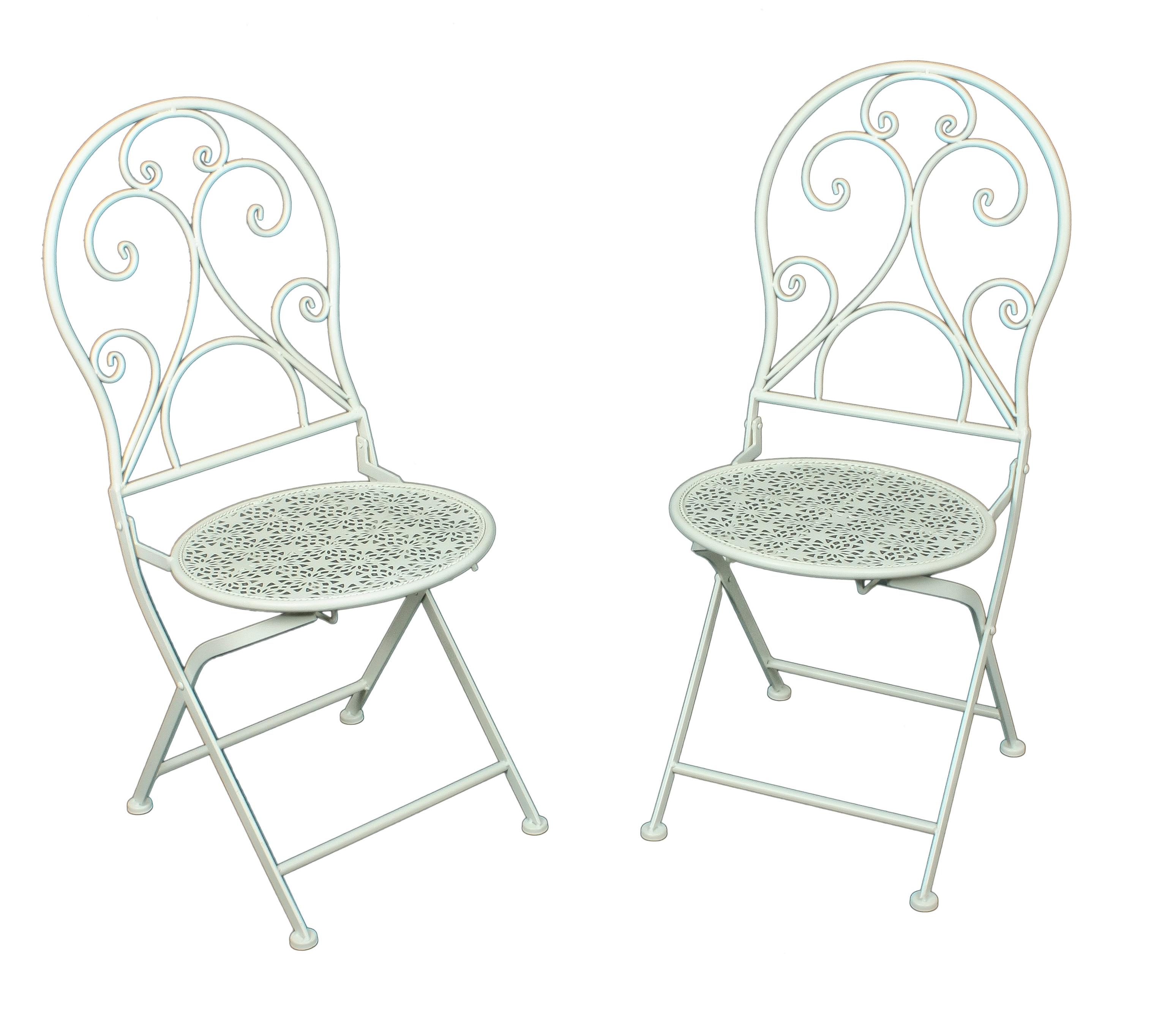 Klappsessel Lascar Eisen/Stahl 2 Stück - Weiß, Basics, Metall (40/93/40cm) - Gardenson