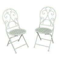 Klappsessel Lascar Eisen/Stahl 2 Stück - Weiß, Basics, Metall (40/93/40cm) - Gardenson