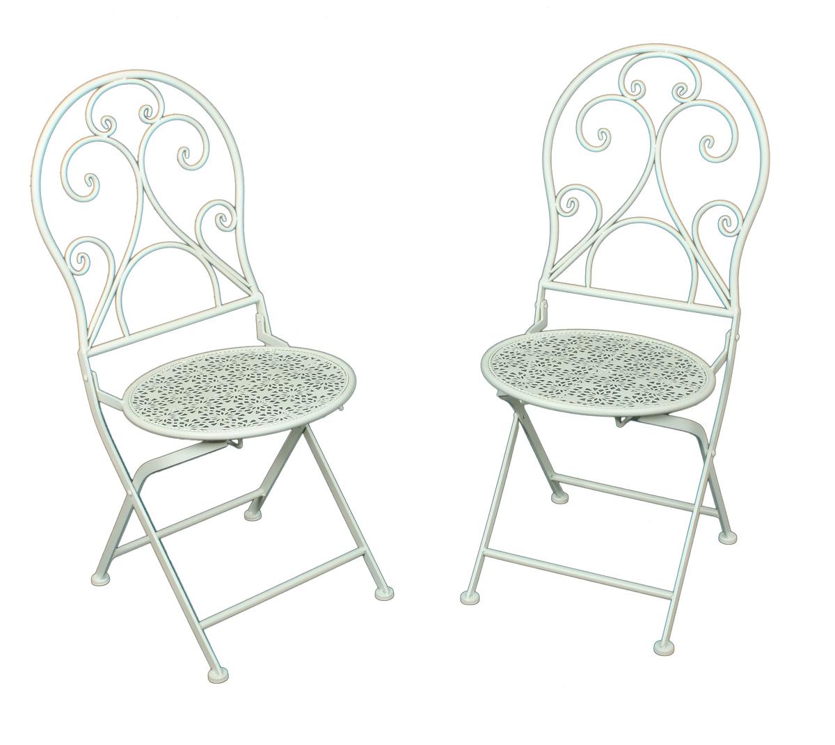 Klappsessel Lascar Eisen/Stahl 2 Stück - Weiß, Basics, Metall (40/93/40cm) - Gardenson