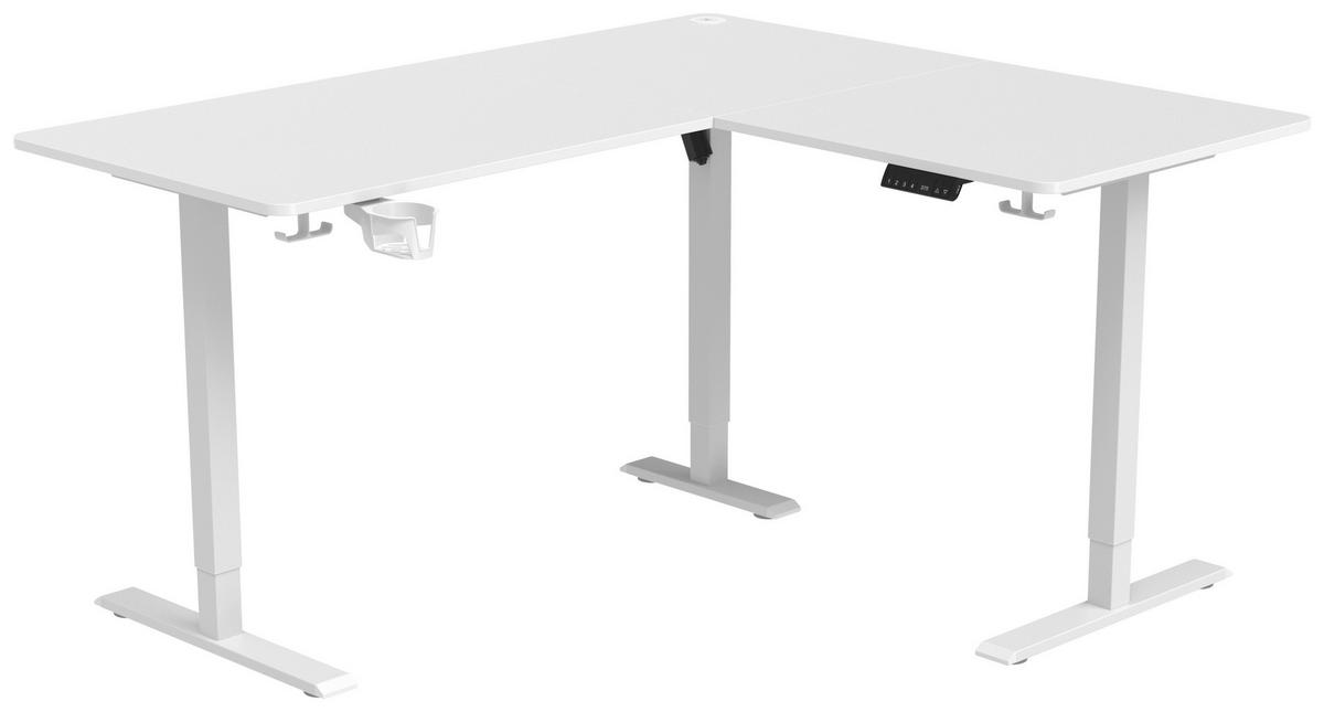 Eckschreibtisch Nimi Weiß B: 160cm - Weiß, MODERN, Holzwerkstoff/Kunststoff (160/140/72-117cm) - Livetastic