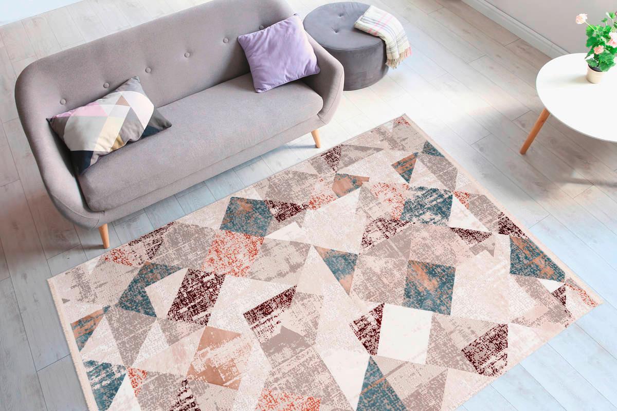 Webteppich Grau/Rosa Akropolis 200x300 cm - Rosa/Grau, Design, Textil (200/300cm) - Kayoom
