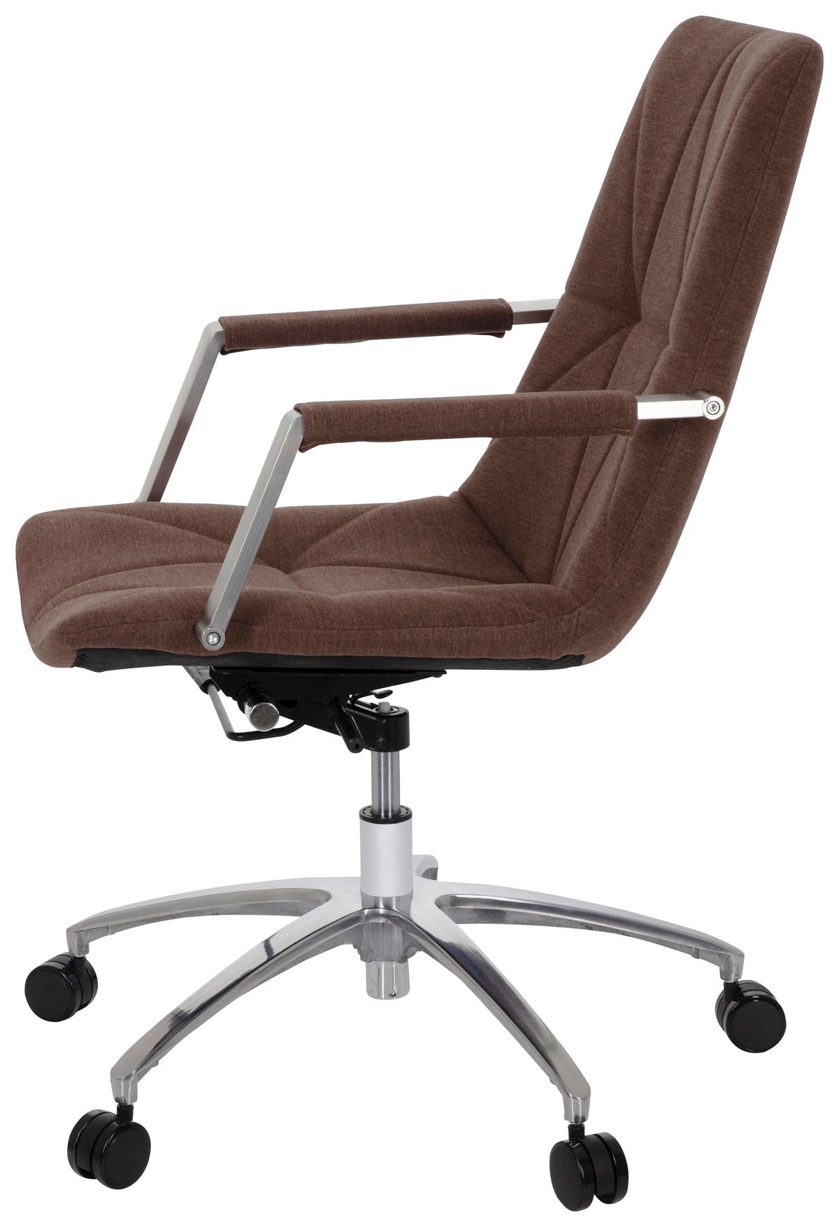 Drehstuhl Saranto Ii Braun - Alufarben/Braun, MODERN, Kunststoff/Textil (57/100/75cm) - MID.YOU
