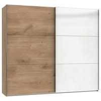 Schwebetürenschrank B: 250 cm Level Weiß/Eichefarben Dekor - Eichefarben/Weiß, MODERN, Holzwerkstoff (250/216/65cm) - MID.YOU