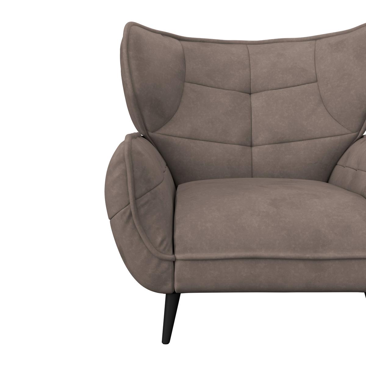 Kreslo ušiak PESCARA, hnedá - hnedá/čierna, Modern, textil (103/105/98cm)