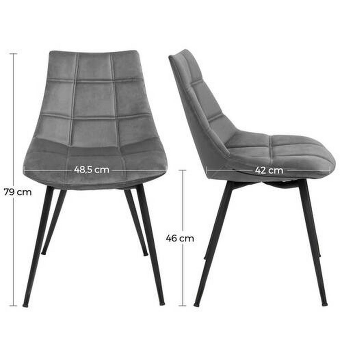 SADA ŽIDLÍ SONGMICS - šedá/černá, Trend, kov/textil (48,5/79/54cm) - Boxxx