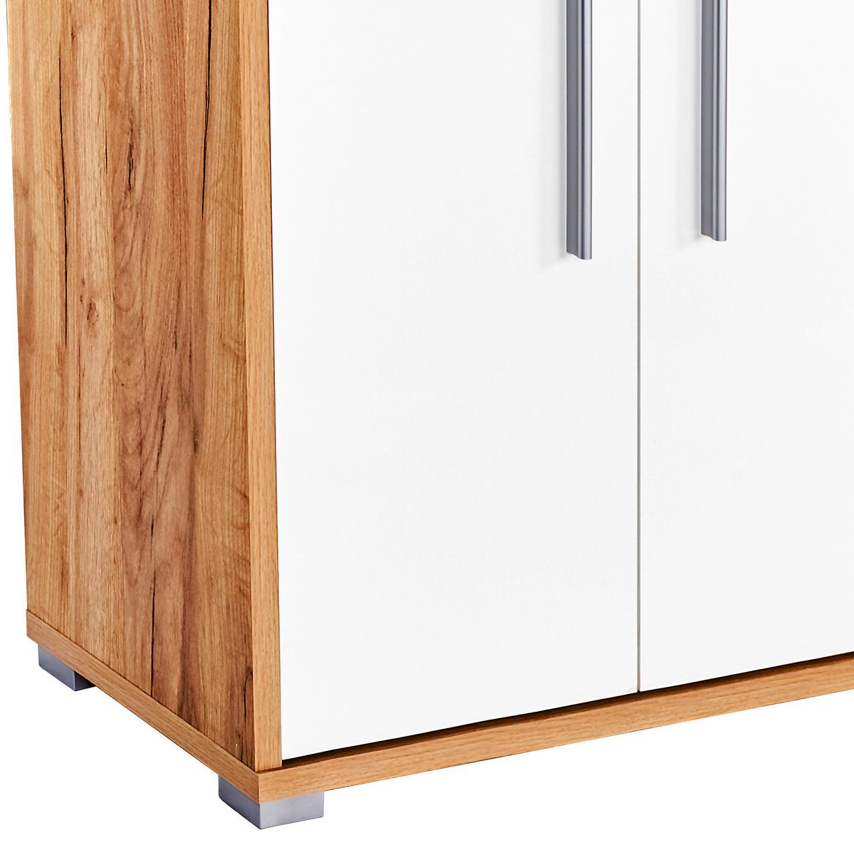 Aktenschrank Versperrbar Profi Eiche Dekor, Weiß B 75 Cm - Eichefarben/Weiß, MODERN, Holzwerkstoff (75/185/35cm) - Ondega