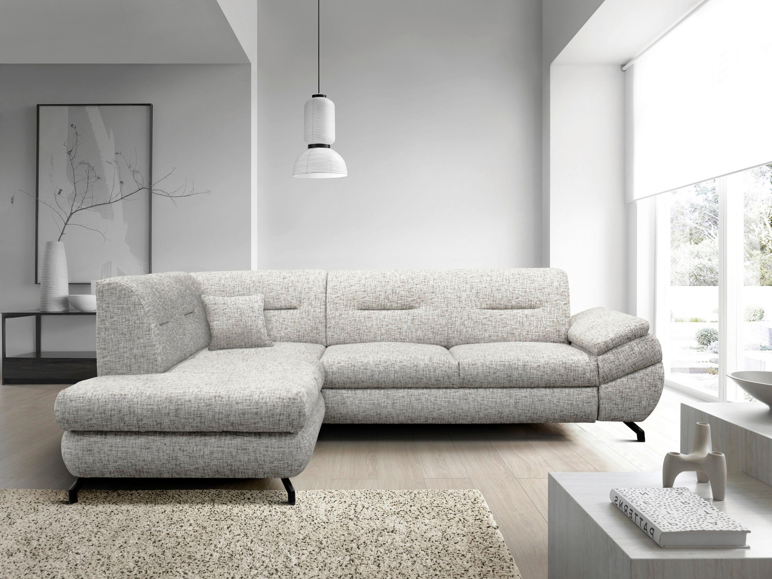 Ecksofa Imo Beige 201x274 Cm - Beige/Schwarz, Design, Textil (201/274cm) - MID.YOU