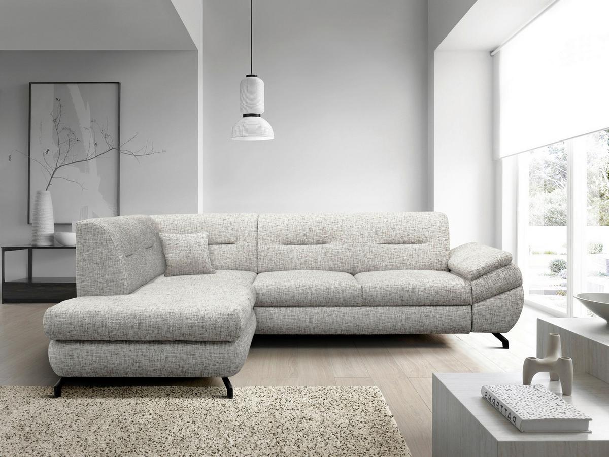 Ecksofa Imo Beige 201x274 cm - Beige/Schwarz, Design, Textil (201/274cm) - MID.YOU