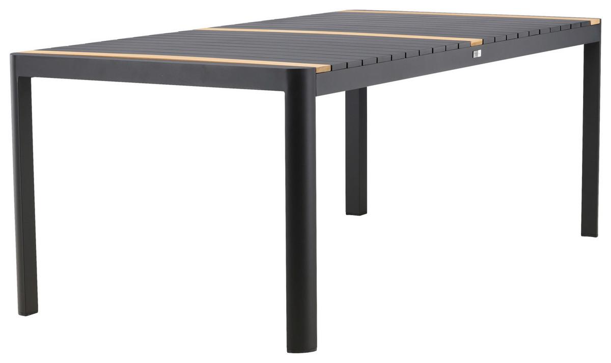 Gartentisch Togo Teakholz/metall L 100 Cm - Schwarz, KONVENTIONELL, Holz/Metall (100/75/200cm) - Gardenson