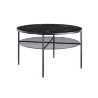 Couchtisch Schwarz/marmoroptik D: 81 Cm - Schwarz, Design, Glas/Metall (81/81/45cm) - Livetastic
