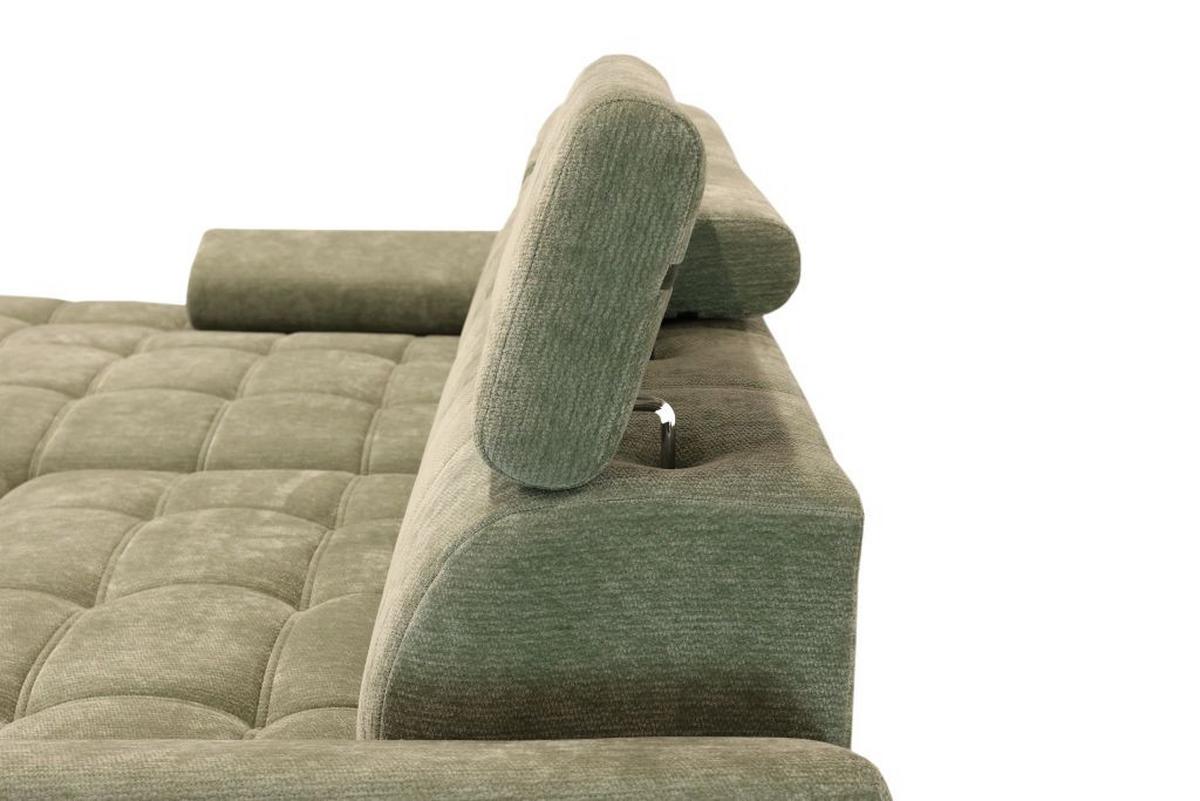 Rohová sedačka VEGAS, levá, šalvějově zelená žinylka - černá/šalvějově zelená, Design, dřevo/textil (173/294cm)