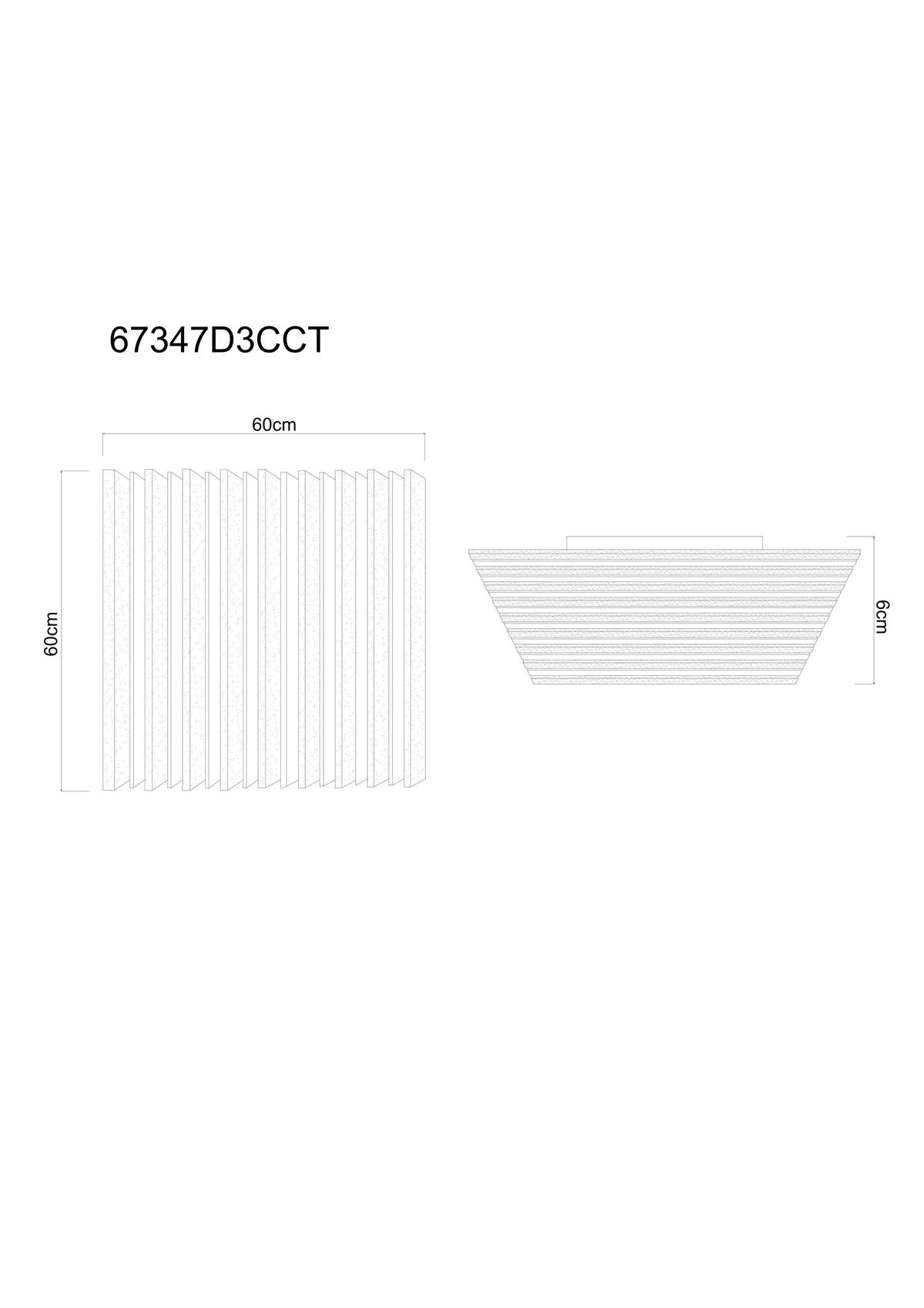 LED-DECKENLEUCHTE 67347D3CCT HAYDEN - Dunkelbraun/Schwarz, Natur, Holzwerkstoff/Kunststoff (60/60/6cm) - Globo