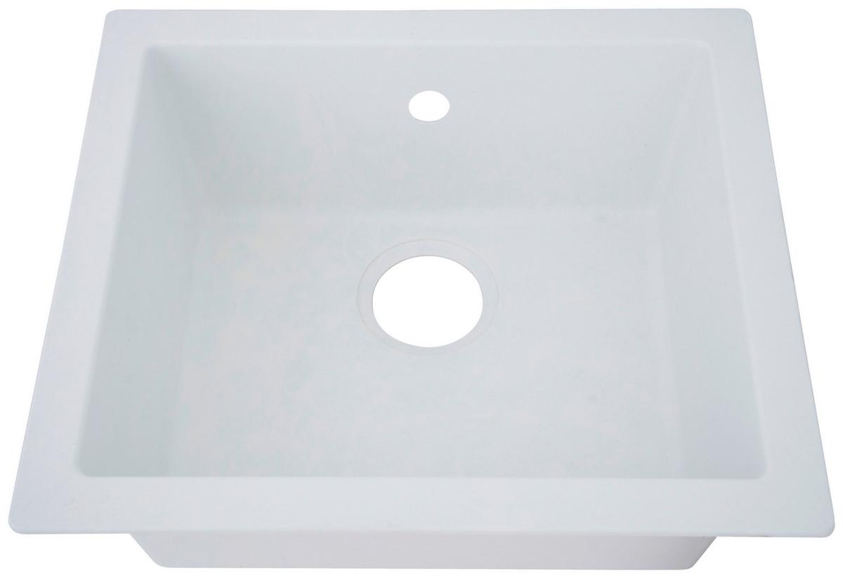 Spüle Respekta Einbauspüle Ohio - Weiß, Trend, Glas/Kunststoff (50/19/44cm) - Respekta