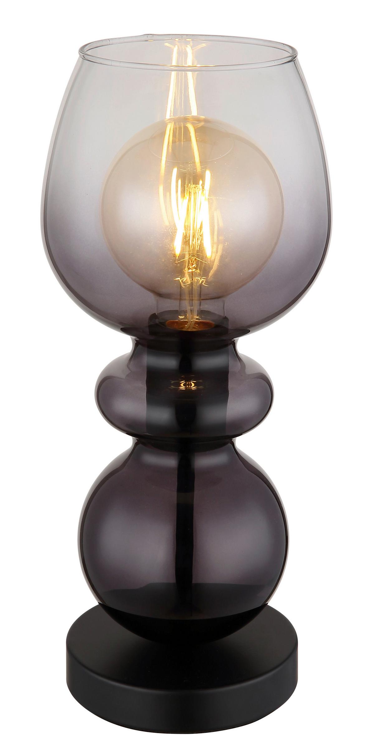 Tischleuchte Clarity Klar Schwarz D: 15 cm - Klar/Schwarz, Basics, Glas/Kunststoff (15/34,4cm) - Globo