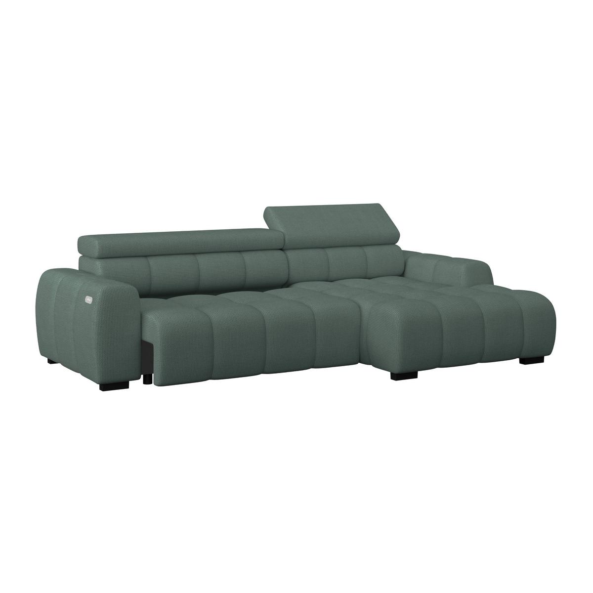 Ecksofa Fargo S Grün, B: 285 Cm - Schwarz/Grün, Trend, Textil (285/168cm)