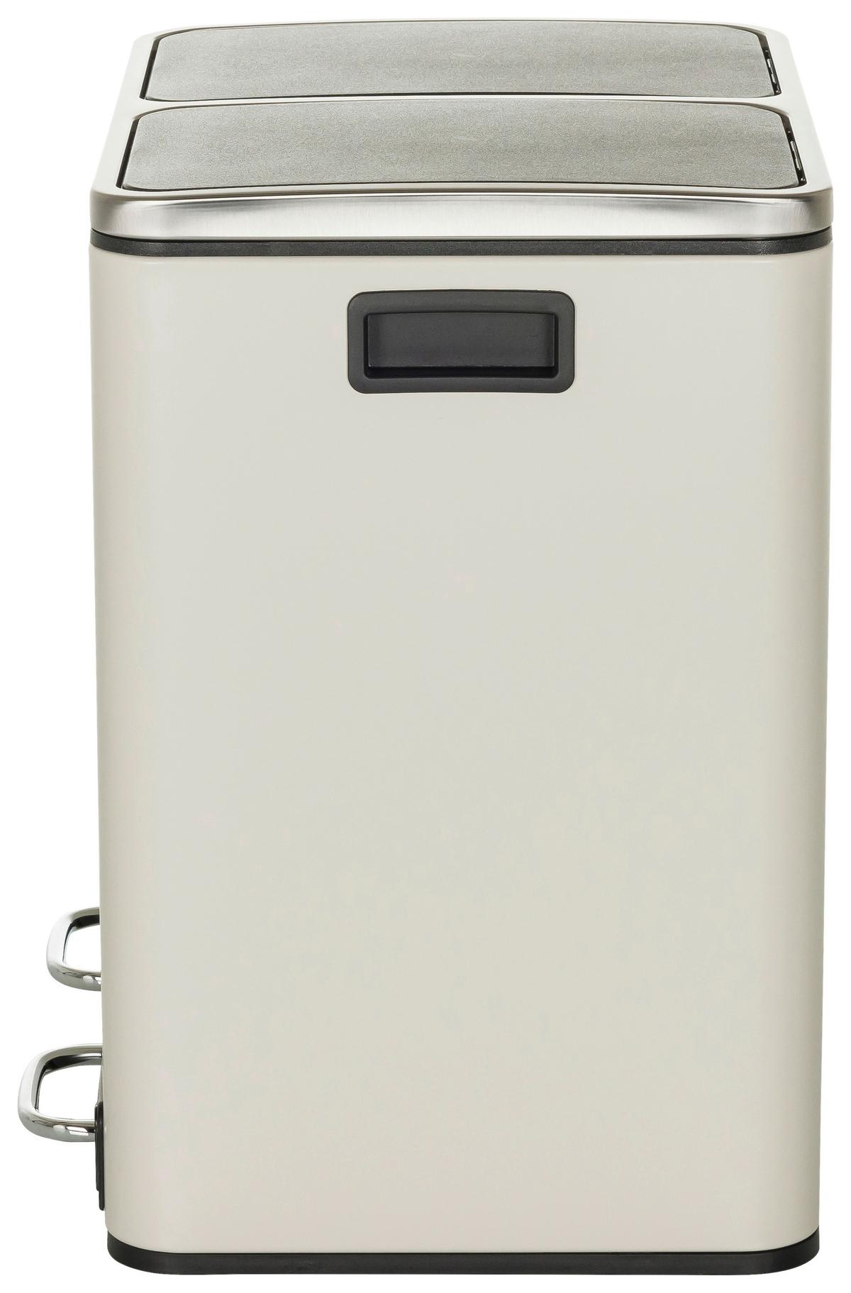 Abfallsammler Clean Ix Schwarz B: 41,5 cm - Beige/Schwarz, MODERN, Kunststoff/Metall (41,5/48/32cm) - MID.YOU