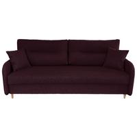 Schlafsofa Mit Bettkasten Vero Aubergine B: 206 Cm - Aubergine/Schwarz, Design, Textil (206/88/93cm) - MID.YOU