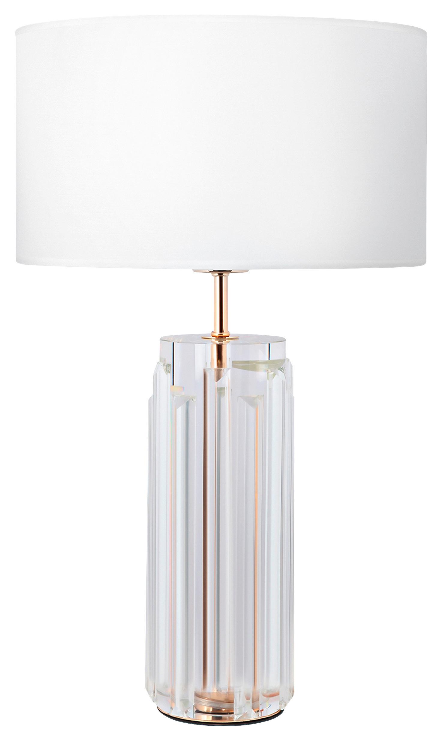 TISCHLEUCHTE MUSE - Goldfarben/Weiß, Trend, Glas/Textil (32/52cm) - MAYTONI