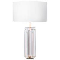 TISCHLEUCHTE MUSE - Goldfarben/Weiß, Trend, Glas/Textil (32/52cm) - MAYTONI