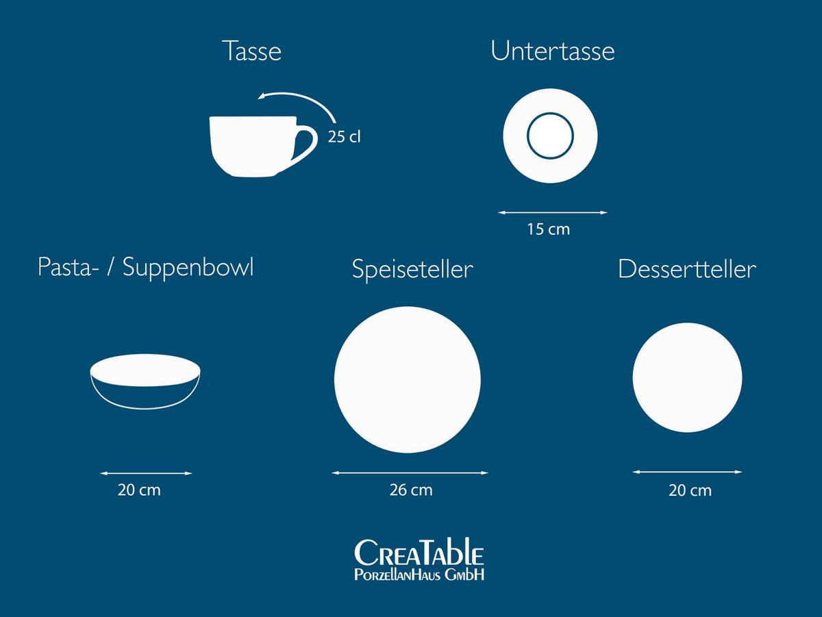 Kombiservice Chef Collection, Grau, 30--Teilig. - Hellgrau, Basics, Keramik - Creatable