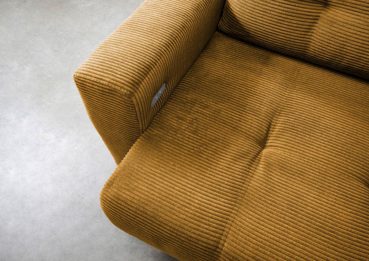 Ecksofa Restato Goldfarben S: 246/177 cm - Goldfarben/Schwarz, MODERN, Holz/Textil (246/177cm) - MID.YOU