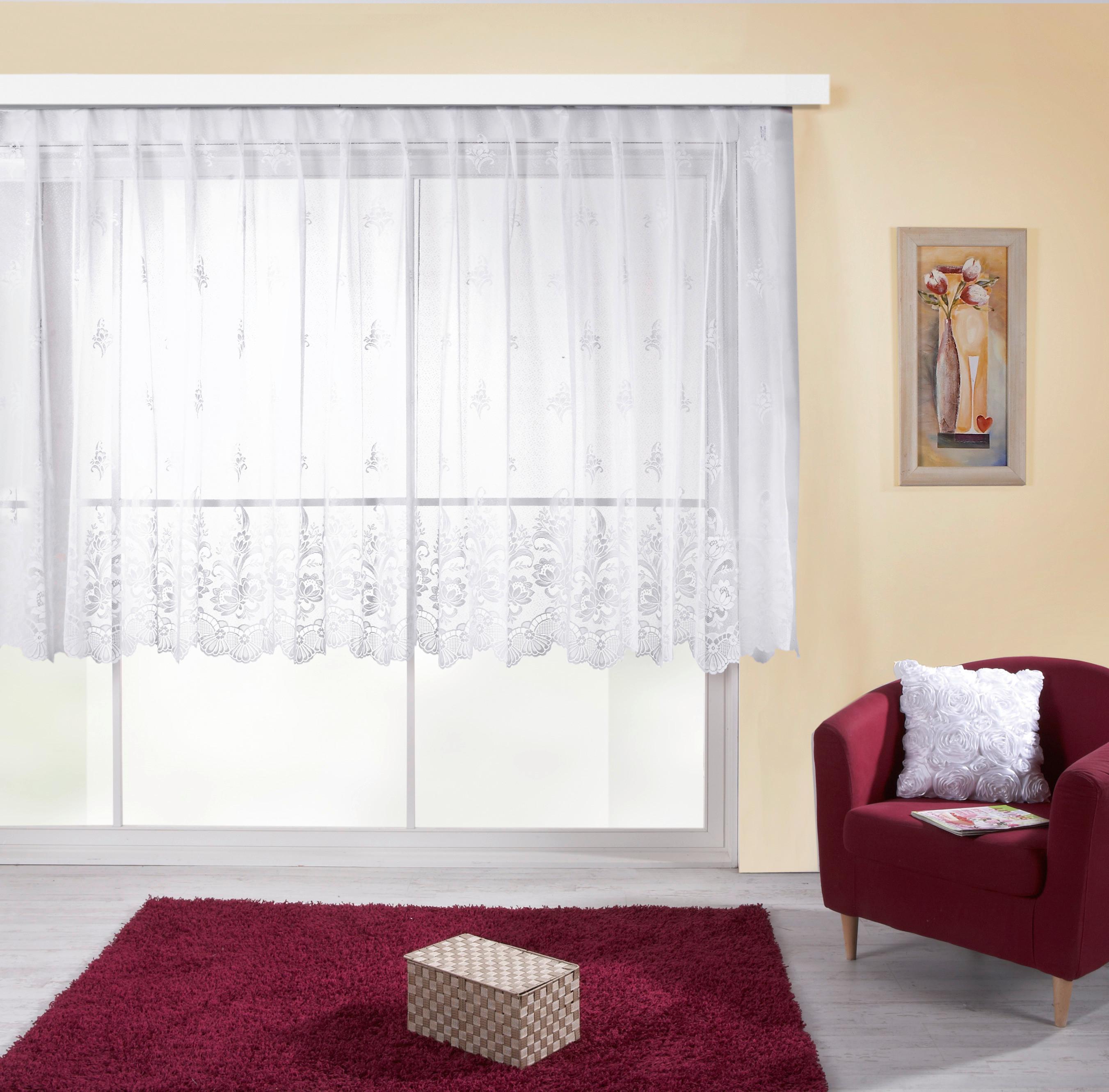 Záclona Andrea, Š/d: 450/175 Cm - biela, Konvenčný, textil (450/175cm) - Ondega