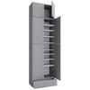 Schuhschrank Lona XXL Grau B. 70 cm - Schwarz/Grau, MODERN, Holzwerkstoff (70/240/39cm) - MID.YOU