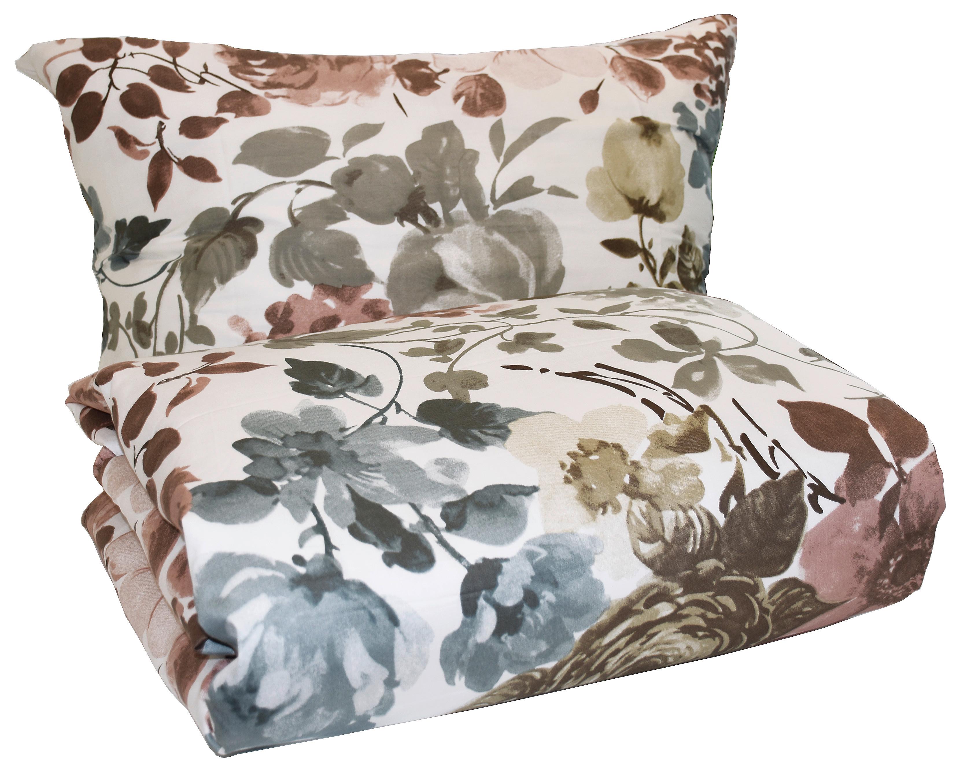 POVLEČENÍ DENISE BLUMEN, 90x70/140x200cm - bílá/starorůžová, Romantický / Rustikální, textil (140/200cm) - Mömax