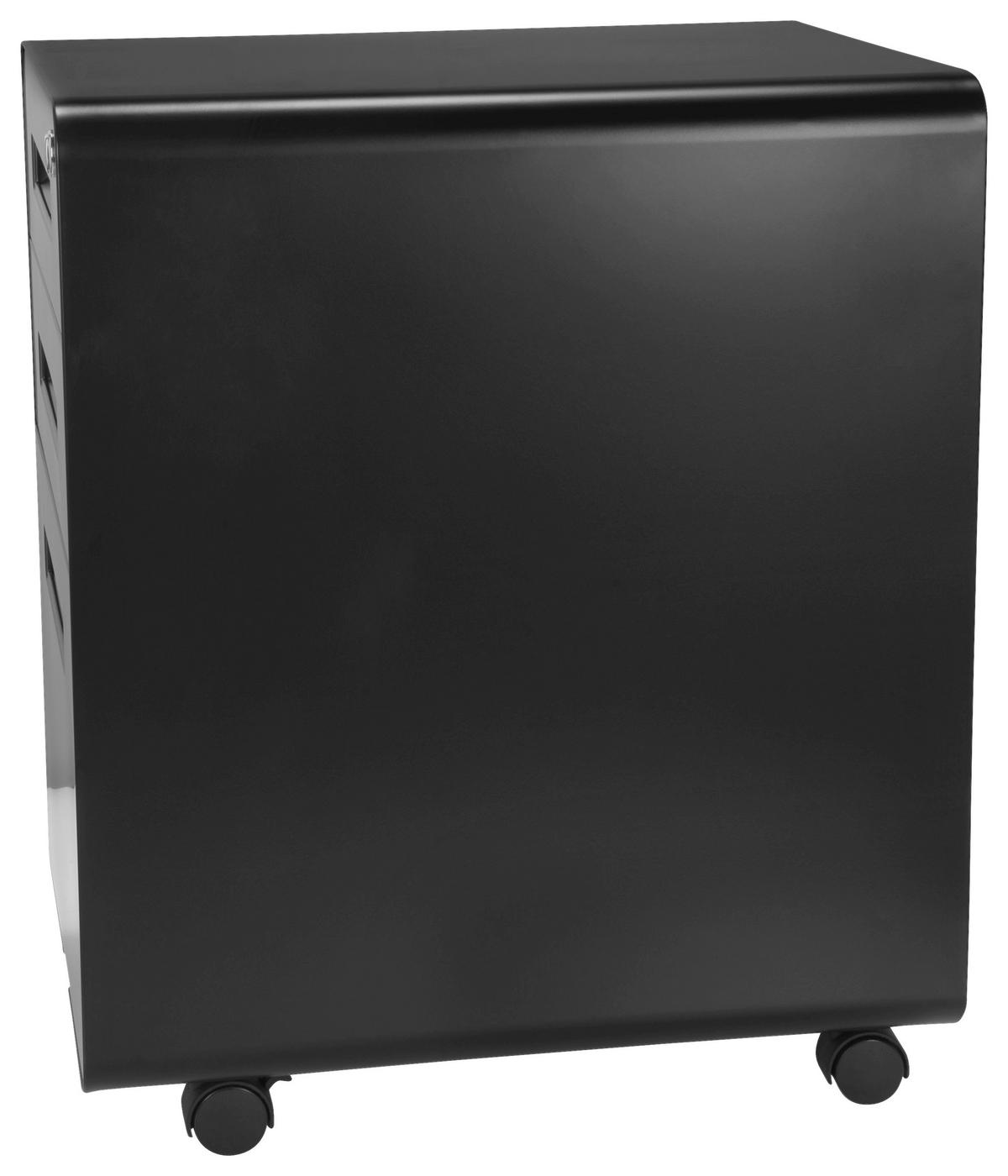 Rollcontainer Color Plus I Schwarz - Schwarz, MODERN, Kunststoff/Metall (40/60/50cm) - MID.YOU