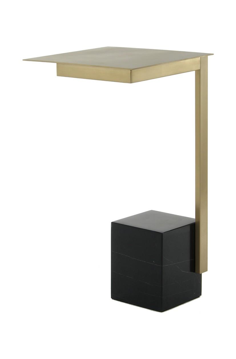 PRÍRUČNÝ STOLÍK OSCAR 200SCHWARZ - čierna/biela, Design, kov/kameň (30 cm/56 cm/30 cmcm) - Kayoom