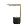 Beistelltisch Oscar Schwarz/weiß/goldfarben B:30cm - Goldfarben/Schwarz, Design, Glas/Stein (30 cm/56 cm/30 cmcm) - Kayoom