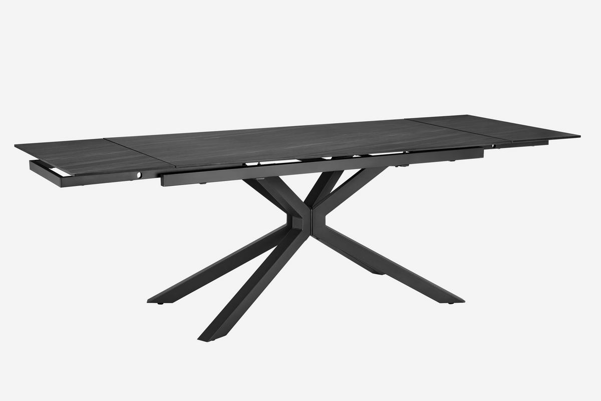 Ausziehtisch Lorenzo Keramik Dunkelgrau B:160-240cm - Dunkelgrau/Grau, KONVENTIONELL, Keramik/Metall (160/90/75cm) - MID.YOU