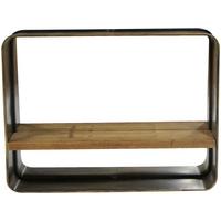 Wandspiegel Eckig Bxh: 18x60 Cm Metall/glas Mit Ablage - Messingfarben/Naturfarben, Basics, Glas/Holzwerkstoff (80/18/60cm)