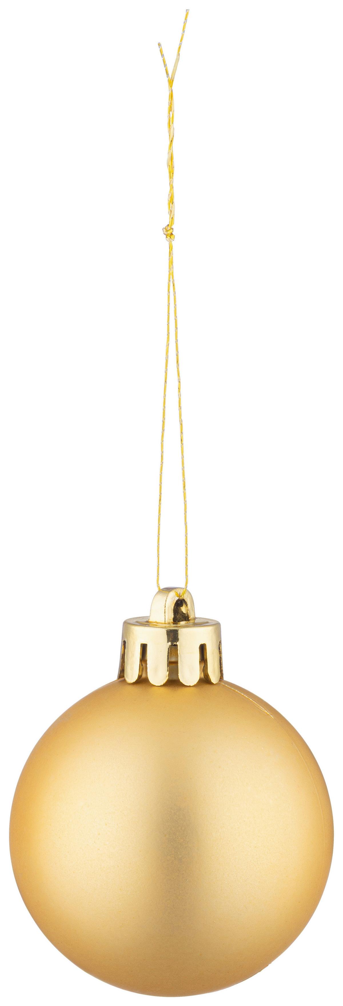 CHRISTBAUMKUGEL-SET Ena, Goldfarben, 90-teilig - Goldfarben, KONVENTIONELL, Kunststoff - Luca Bessoni
