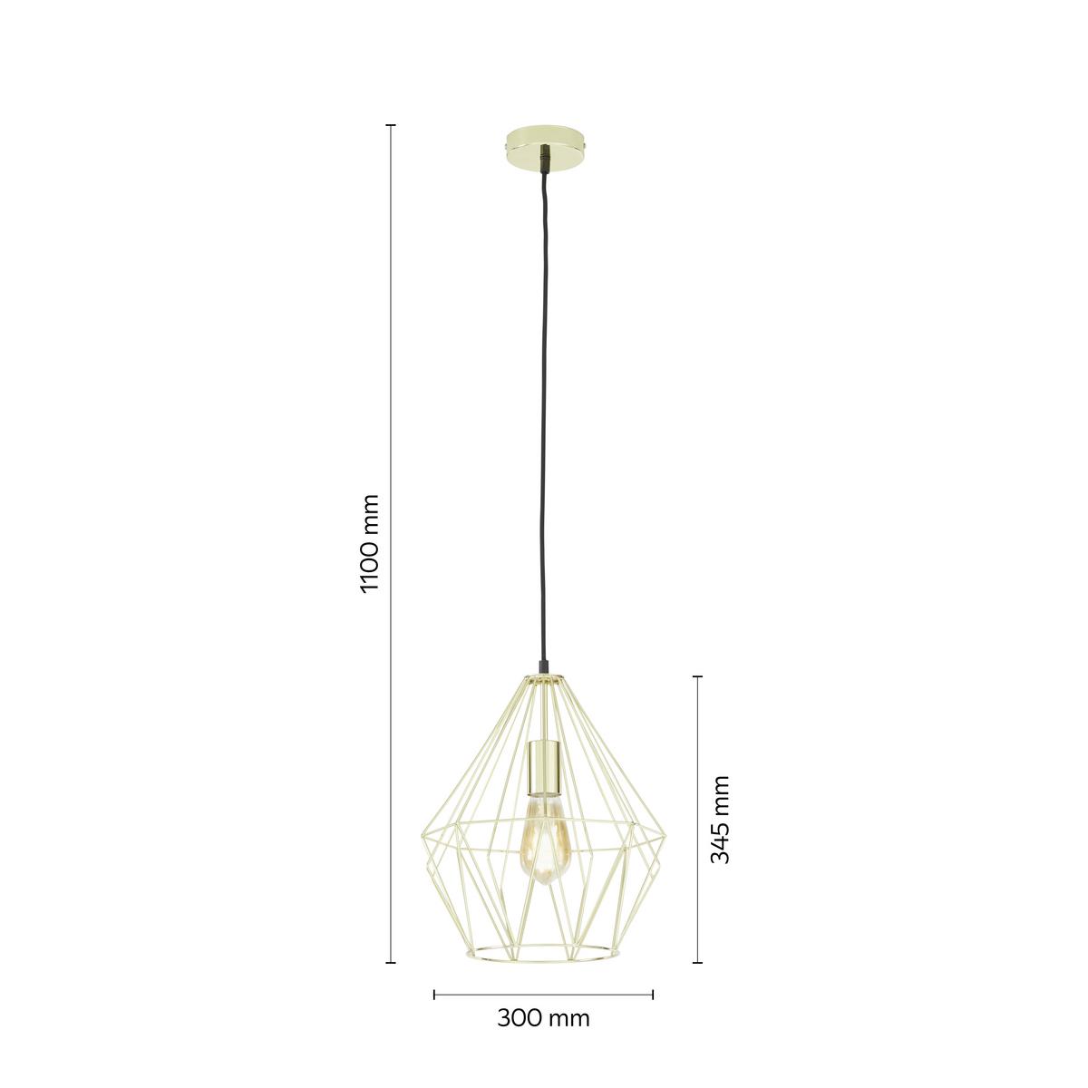 Závesná lampa Skelleton 30/110 cm, 60 Watt - zlatá, kov (30/110cm) - Modern Living
