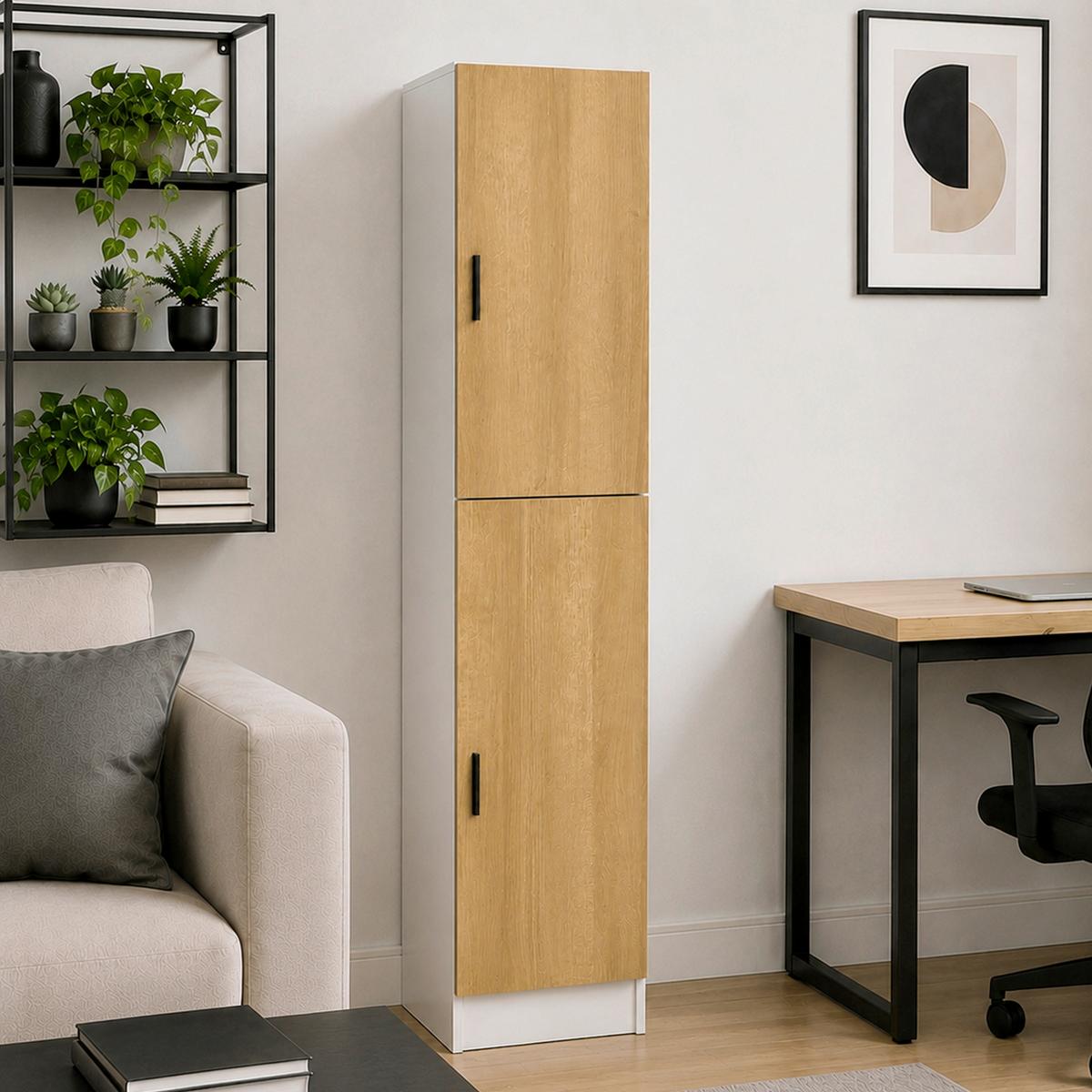AKTENSCHRANK DILOS L - Honigeiche/Weiß, MODERN, Holzwerkstoff (38/183/32cm) - MID.YOU