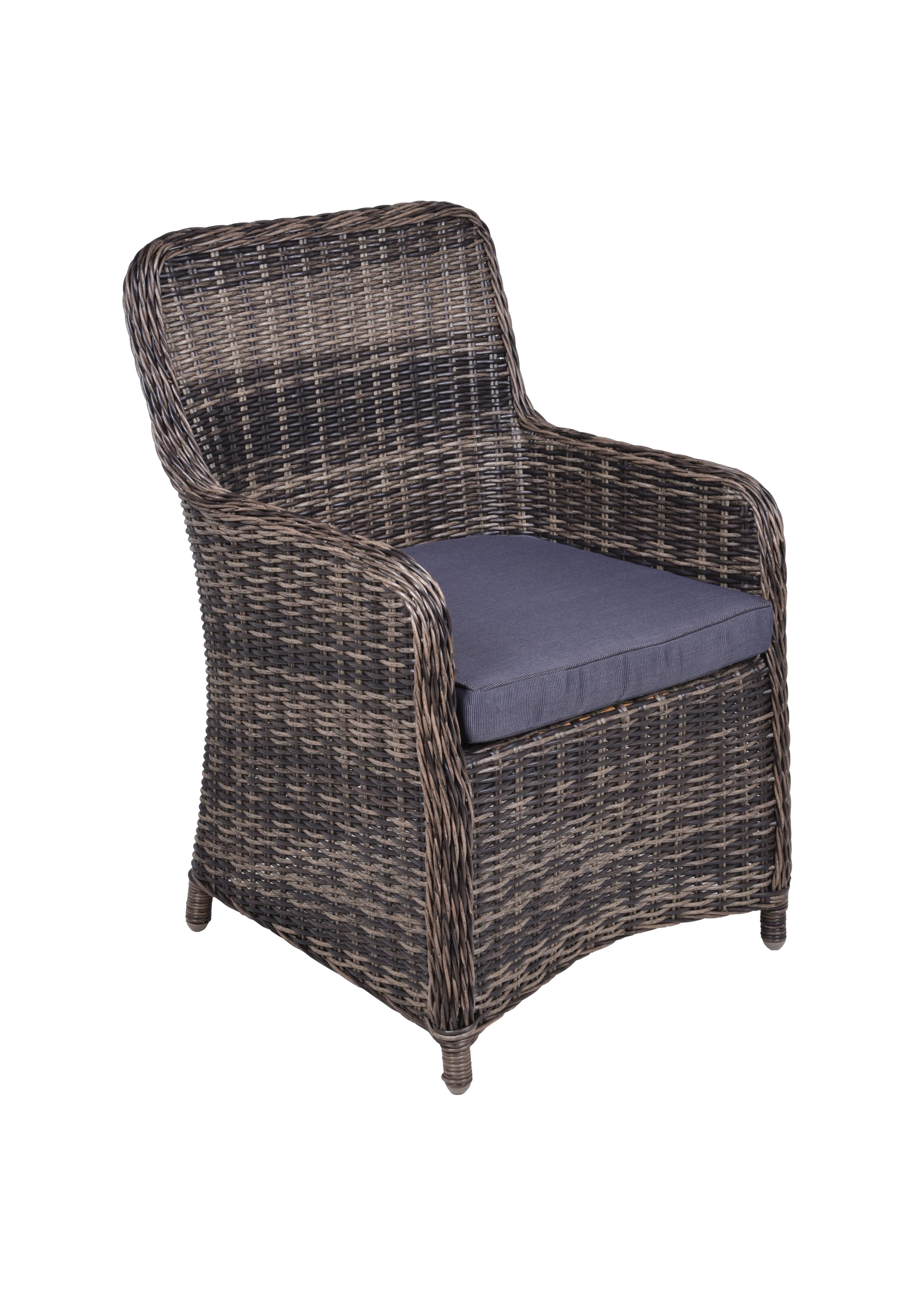 Gartensessel Bordeaux - Dunkelgrau/Schwarz, Basics, Kunststoff/Textil (66/93/62cm) - Gardenson