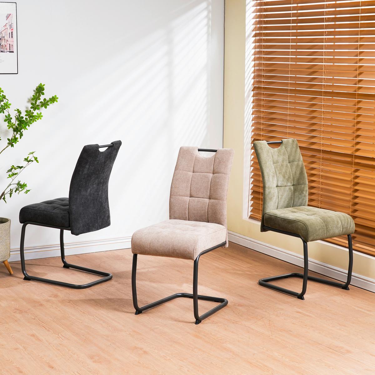 Schwingstuhl Vilnius Grau/Dunkelgrau B: 44 cm - Dunkelgrau/Grau, MODERN, Textil/Metall (44/95/61cm) - MID.YOU