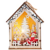 LED-Dekoleuchte House inkl. Batterie - Rot/Schwarz, MODERN, Holz/Kunststoff (9,5/4,5/12cm) - James Wood