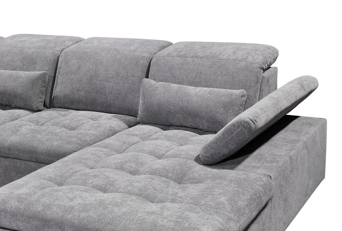 Sedací souprava WAYNE U - šedá/barvy stříbra, Konvenční, textil/plast (240/340/188cm) - MID.YOU